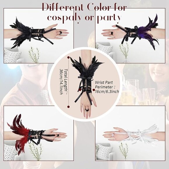 Feather Lace Fingerless Gloves - Picture 2 of 5